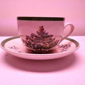 Vintage Spode Christmas Tree Tea Cup And Saucer